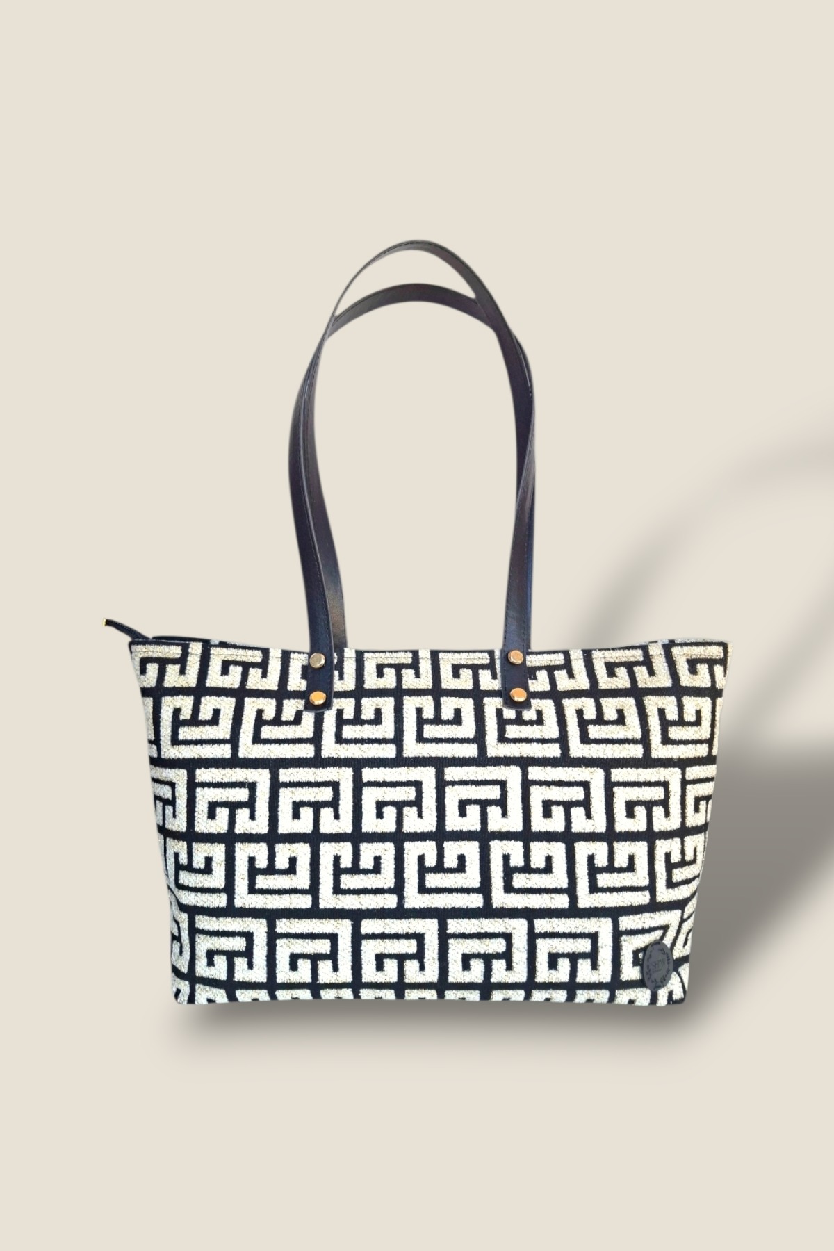 Labirent Desenli Simli El ve Omuz Çantası