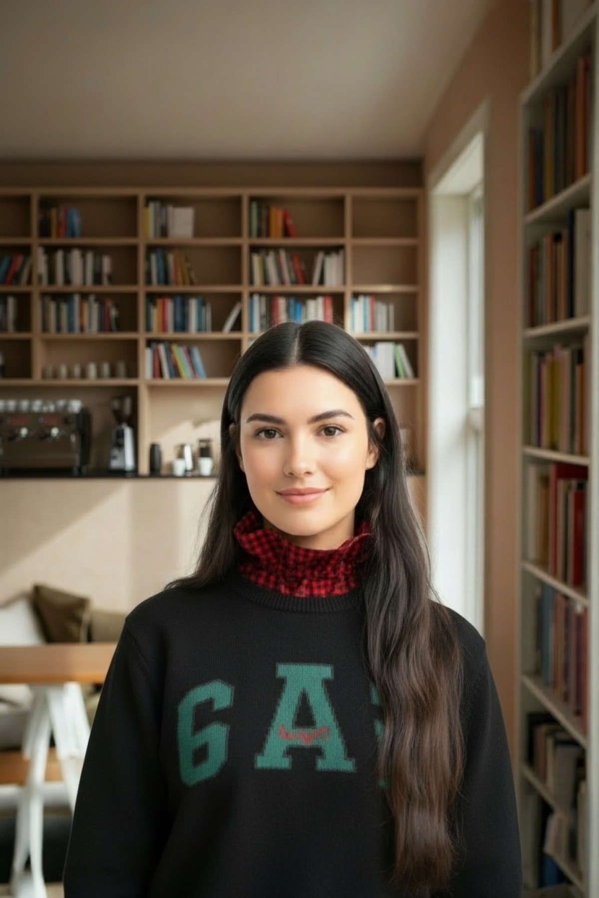 Kırmızı Siyah Kareli Keten Kumaş Yakalık 